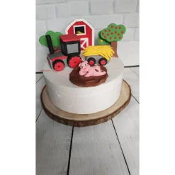Tortendekoration|Tortendeko by Mona Tortendeko Tortentopper Tortenaufleger Zuckerfigur Traktor Bauernhof Schweine