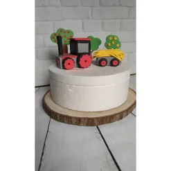 Tortendekoration|Tortendeko by Mona Tortendeko Tortentopper Tortenaufleger Zuckerfigur Traktor Bauernhof Schweine