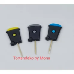 Tortendekoration|Tortendeko by Mona Tortendeko Tortentopper Tortenaufleger Fondant Zuckerfigur Müllwagen Müllauto Müllabfuhr Mülltonnen