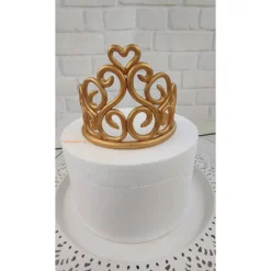 New Tortendeko Tortentopper Tortenaufleger Fondant Zuckerfigur Mädchen Krone Prinzessin Gold Tortendekoration