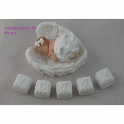 Tortendekoration|Tortendeko by Mona Tortendeko Tortentopper Tortenaufleger Fondant Zuckerfigur Baby für ihre Motivtorte