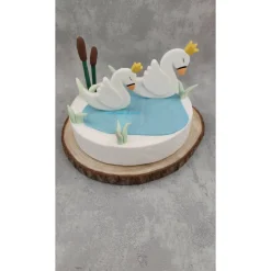 Tortendekoration|Tortendeko by Mona Tortendeko Tortentopper Zuckerfigur Schwanenkönig/ Königin See