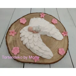 Tortendekoration|Tortendeko by Mona Tortendeko Tortentopper Zuckerfigur  Taufe Engel Engelflügel