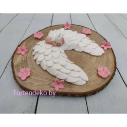 Tortendekoration|Tortendeko by Mona Tortendeko Tortentopper Zuckerfigur  Taufe Engel Engelflügel