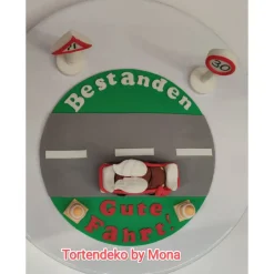 Tortendekoration|Tortendeko by Mona Tortendeko Tortentopper Zuckerfigur  Führerschein Prüfung