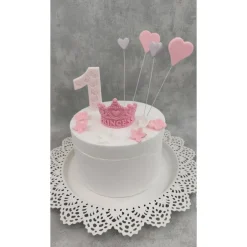 Tortendekoration|Tortendeko by Mona Tortendeko Tortentopper Zuckerfigur Prinzessin Krone Geburtstag