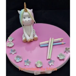 Clearance Tortendeko Tortentopper Zuckerfigur  Einhorn Regenbogen Einschulung Deko Tortendekoration