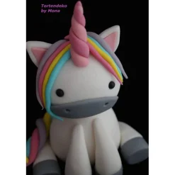 Tortendekoration|Tortendeko by Mona Tortendeko TortentopperTortenaufleger Fondant Zuckerfigur  Einhorn