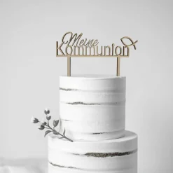 Discount Tortenstecker Kommunion Tortendeko Holz Cake Topper Dekoration