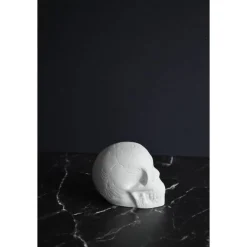 Totenkopf Flammen – Halloweenfigur aus Gips zum Selbstgestalten Geschenke