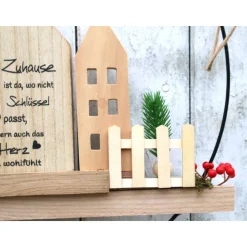 Best Tür Kranz Loop Hänger Haus Hund Holz Deko für Eingangsbereich Tischdekoration
