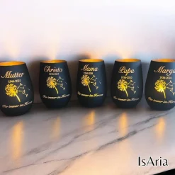Clearance Trauer Windlicht / personalisiert / Erinnerungslicht/ Anteilnahme / Trauerlicht Gedenksteine
