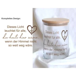 Trauerkerzen|Das Moment Trauerkerze Windlicht - Design Herz