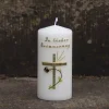Best Trauerkerze/Gedenkkerze, klein in elfenbein „In lieber Erinnerung“, gold/schwarz, Echtwachsbeschriftung, Trauerkerze Trauerkerzen