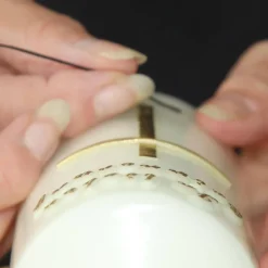 Best Trauerkerze/Gedenkkerze, klein in elfenbein „In lieber Erinnerung“, gold/schwarz, Echtwachsbeschriftung, Trauerkerze Trauerkerzen