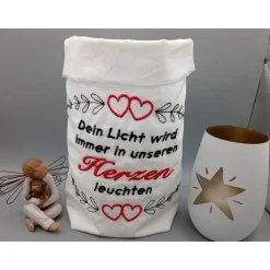 Trauerlicht, Erinnerungslicht - Dein Licht wird immer in unseren Herzen leuchten - Gedenklicht, Trauerbewältigung Mutmacher