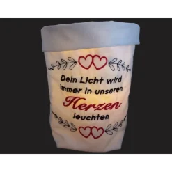 Trauerlicht, Erinnerungslicht - Dein Licht wird immer in unseren Herzen leuchten - Gedenklicht, Trauerbewältigung Mutmacher