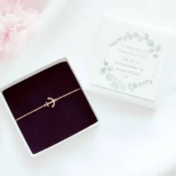 Trauzeugin Geschenk – Anker Armband mit Karte & Geschenkbox aus Edelstahl Gastgeschenke