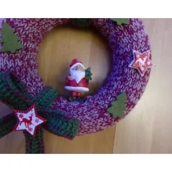 Best Türkranz mit Nikolaus - rot-grün Weihnachtsdeko