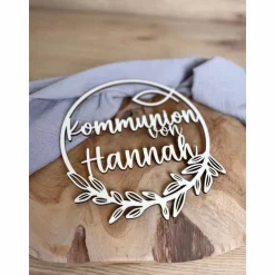 Best Türkranz personalisiert Kommunion / Konfirmation / Taufe / Kranz mit Namen / Wanddekoration Dekoration