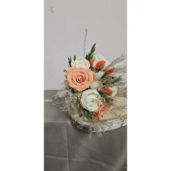Accessoires|FlowerFrau Trockenblumen Strauß Hochzeit Braut Standesamt apricot creme