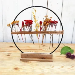 Sale Trockenblumen Tischdeko Loop rot gelb Töne Tischdekoration
