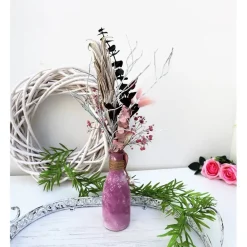 Outlet Trockenblumenstrauß mit Vase rosa-natur Tischdekoration