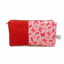 Best Täschchen Mäppchen Schmetterlinge Schmetterling rosa Punkt  rot Punkte handmade Kinder Federmäppchen
