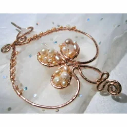 Best Tuchnadel celtic knot Herz 90 x 100 Millimeter mit Süßwasserperlen rosa Aluminium Farbe rosegold Muttertagsgeschenk Brautschmuck