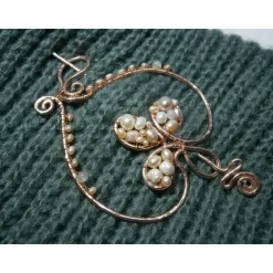 Best Tuchnadel celtic knot Herz 90 x 100 Millimeter mit Süßwasserperlen rosa Aluminium Farbe rosegold Muttertagsgeschenk Brautschmuck