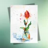 Clearance Tulpe im Glas Postkarte – Frühlingskarte & Ostergruß aus nachhaltigem Kraftpapier Osterkarten