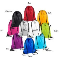 Turnbeutel Motiv bunte Pfoten mit Name / personalisierbar / verschiedene Farben Kinder Turnbeutel