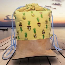 New Turnbeutel, Rucksack gelb mit Ananas Motiv Kinder Turnbeutel