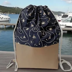 Outlet Turnbeutel, Rucksack mit Kunstleder maritim Kinder Turnbeutel