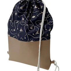 Outlet Turnbeutel, Rucksack mit Kunstleder maritim Kinder Turnbeutel