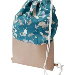 Turnbeutel|Afrosteff Turnbeutel, Rucksack mit Kunstleder Ginko