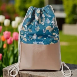 Turnbeutel|Afrosteff Turnbeutel, Rucksack mit Kunstleder Ginko