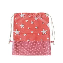 Outlet Turnbeutel, Rucksack rosa mit Sterne, personalisierbar Kinder Turnbeutel