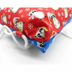 Kindergartentaschen|hessmade Turnbeutel 'Waschbären im Schnee', Sportbeutel, Kinder-Rucksack, Unikat