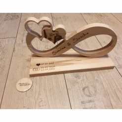 Geldgeschenke|AlexandrasKreativwerkstatt Unendlichkeitszeichen, Endlosschleife, Infinity Unikat aus Buchenholz personalisiertes Geschenk zur Hochzeit
