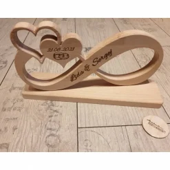 Clearance Unendlichkeitszeichen/Endlosschleife/Infinity Unikat aus Buchenholz personalisiertes Geschenk zur Hochzeit Geldgeschenke