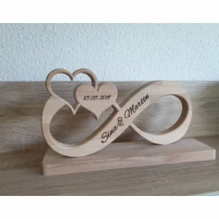 Clearance Unendlichkeitszeichen/Endlosschleife/Infinity Unikat aus Buchenholz personalisiertes Geschenk zur Hochzeit Hochzeitsdeko