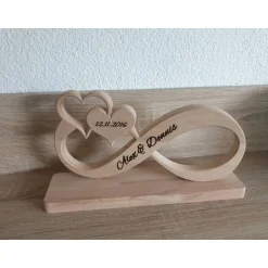 Clearance Unendlichkeitszeichen/Endlosschleife/Infinity Unikat aus Buchenholz personalisiertes Geschenk zur Hochzeit Hochzeitsdeko