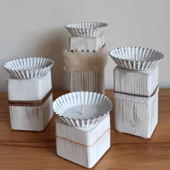 New Upcycling-Adventkranz Kantholz im Advent Adventgesteck Adventskränze