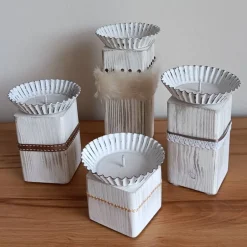New Upcycling-Adventkranz Kantholz im Advent Adventgesteck Adventskränze