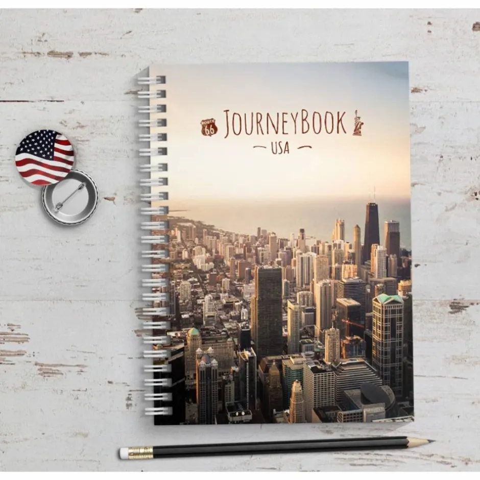 USA Reisetagebuch zum selberschreiben / als Abschiedsgeschenk - DIN A5 mit interaktiven Aufgaben & Reise-Zitaten Geschenke