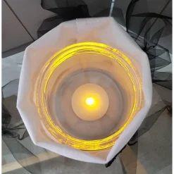 Utensilo Lichtbeutel Vasenhusse Rabe Schädel gestickt Leinen Spitze Halloween Deko Halloween