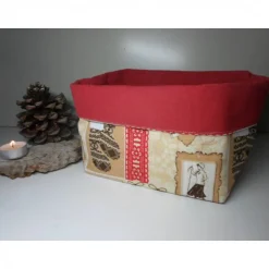 Weihnachtsdeko|friess-design Utensilo "Natale" aus Baumwolle bunt/ rot