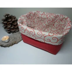Outlet Utensilo "Natale" aus Baumwolle rot/ beige Weihnachtsdeko