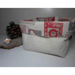 Utensilo "Natale" aus Baumwolle bunt/ beige Weihnachtsdeko